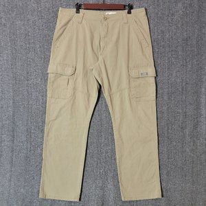 Wrangler Pants Mens 37x31* Tan Cargo Relaxed Fit Flex Straight Leg 1070ABWEW